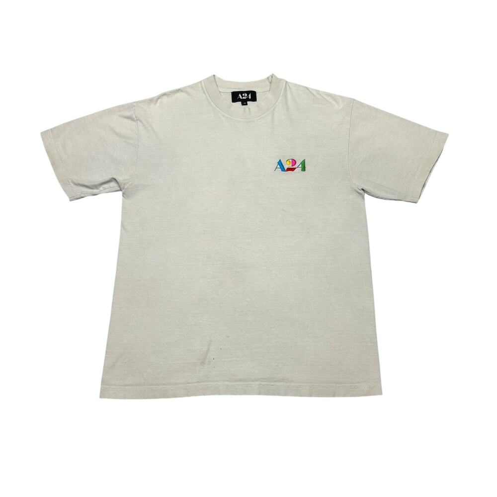 A24 Studios Embroidered Party Logo Short Sleeve T Shirt Men's Medium